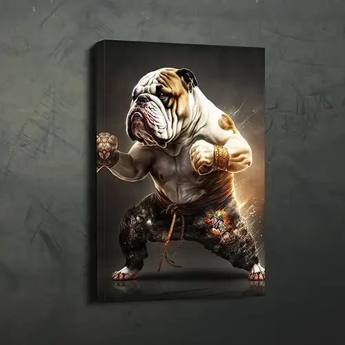 Boxing Bulldog Canvas